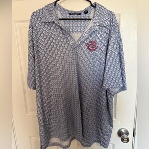 Cutter & Buck Blue and Red Patterned Polo with PGA National Resort & Spa logo